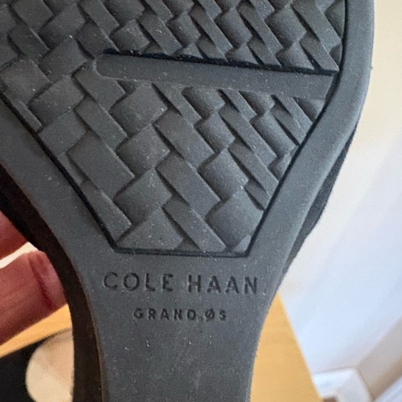Cole Haan Black Wedges with Snakeskin Strap - Picture 8 of 12